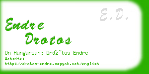 endre drotos business card